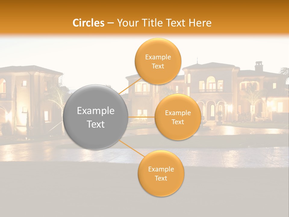 A Large House With A Fountain In Front Of It PowerPoint Template