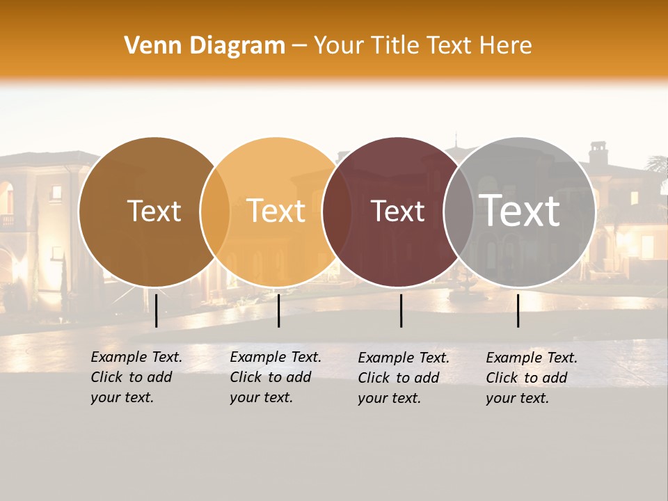 A Large House With A Fountain In Front Of It PowerPoint Template