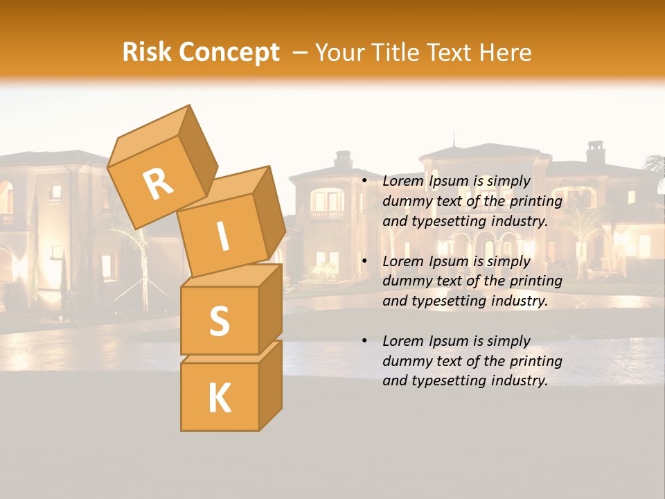 A Large House With A Fountain In Front Of It PowerPoint Template