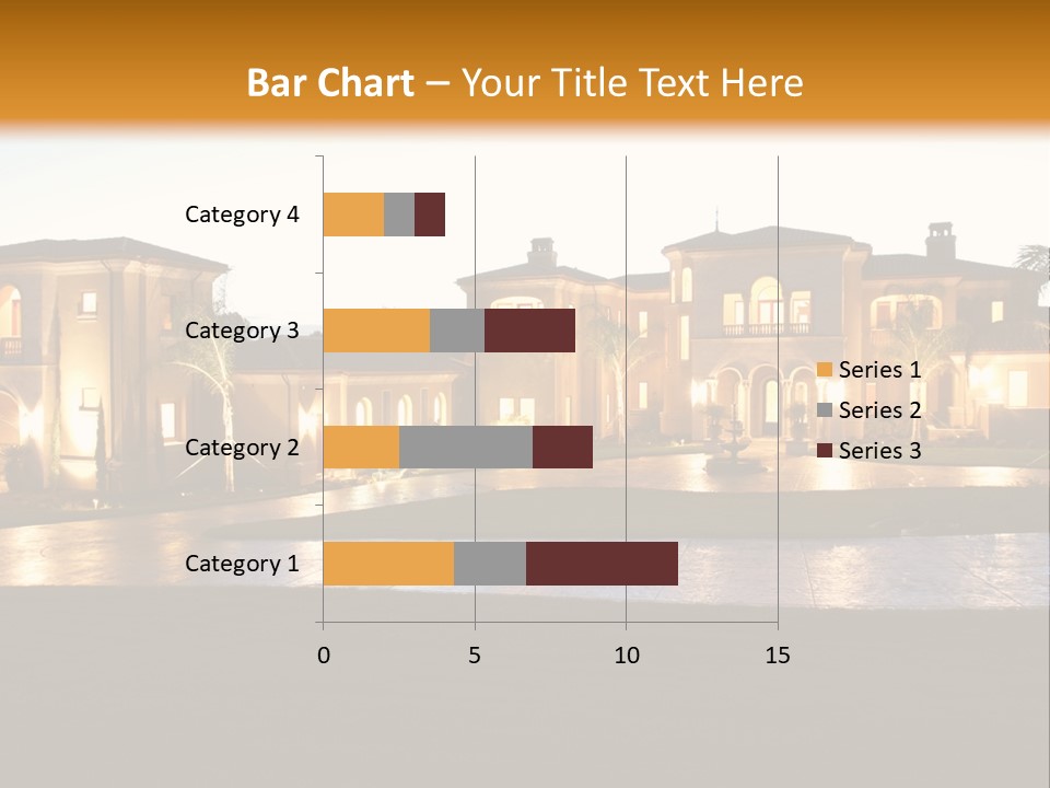 A Large House With A Fountain In Front Of It PowerPoint Template