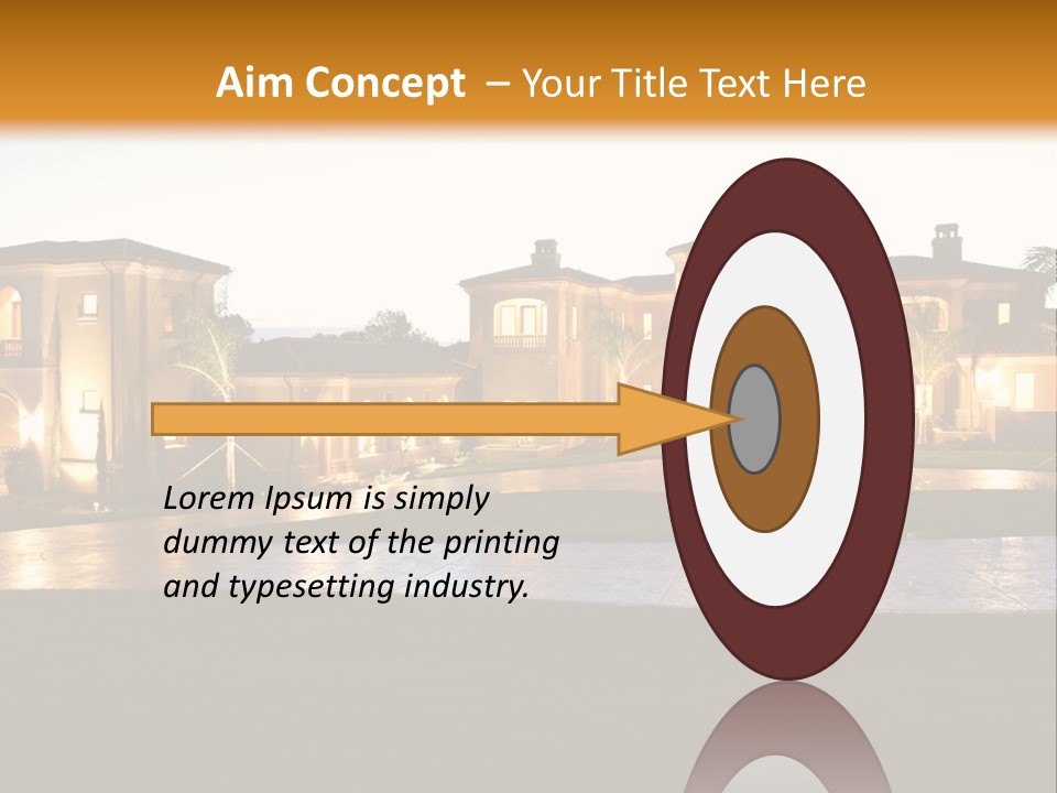 A Large House With A Fountain In Front Of It PowerPoint Template