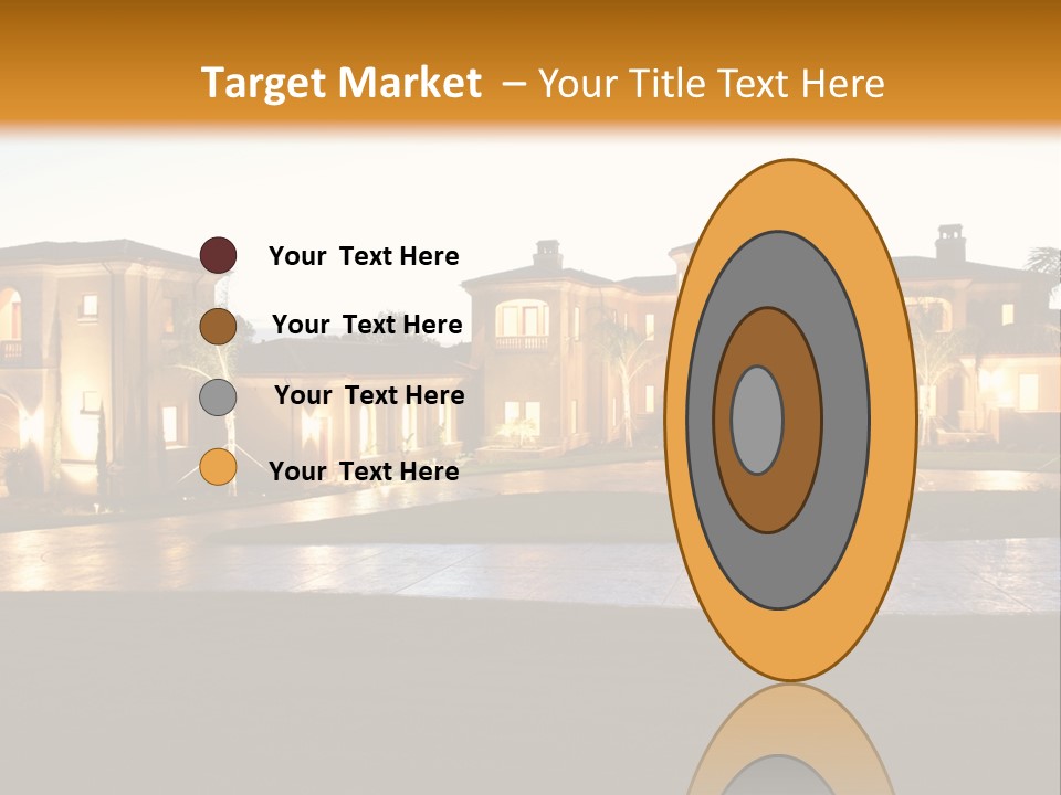 A Large House With A Fountain In Front Of It PowerPoint Template