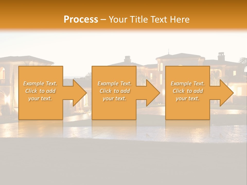 A Large House With A Fountain In Front Of It PowerPoint Template