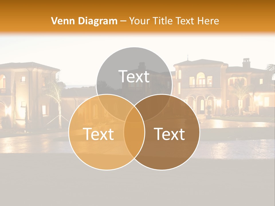 A Large House With A Fountain In Front Of It PowerPoint Template