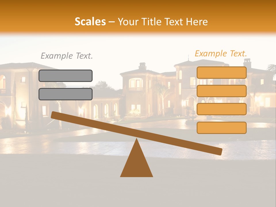 A Large House With A Fountain In Front Of It PowerPoint Template