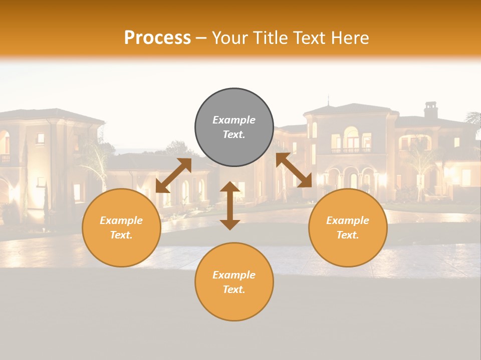 A Large House With A Fountain In Front Of It PowerPoint Template