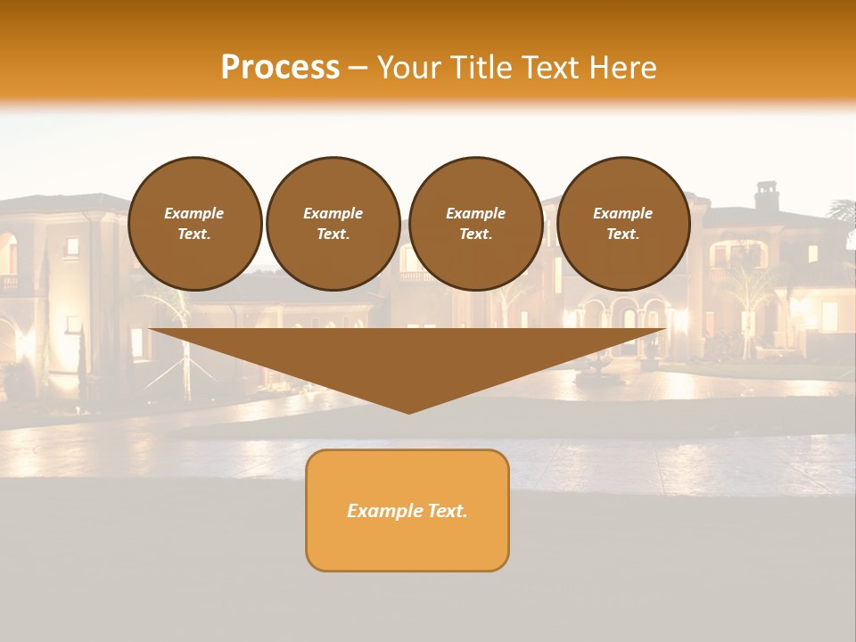 A Large House With A Fountain In Front Of It PowerPoint Template