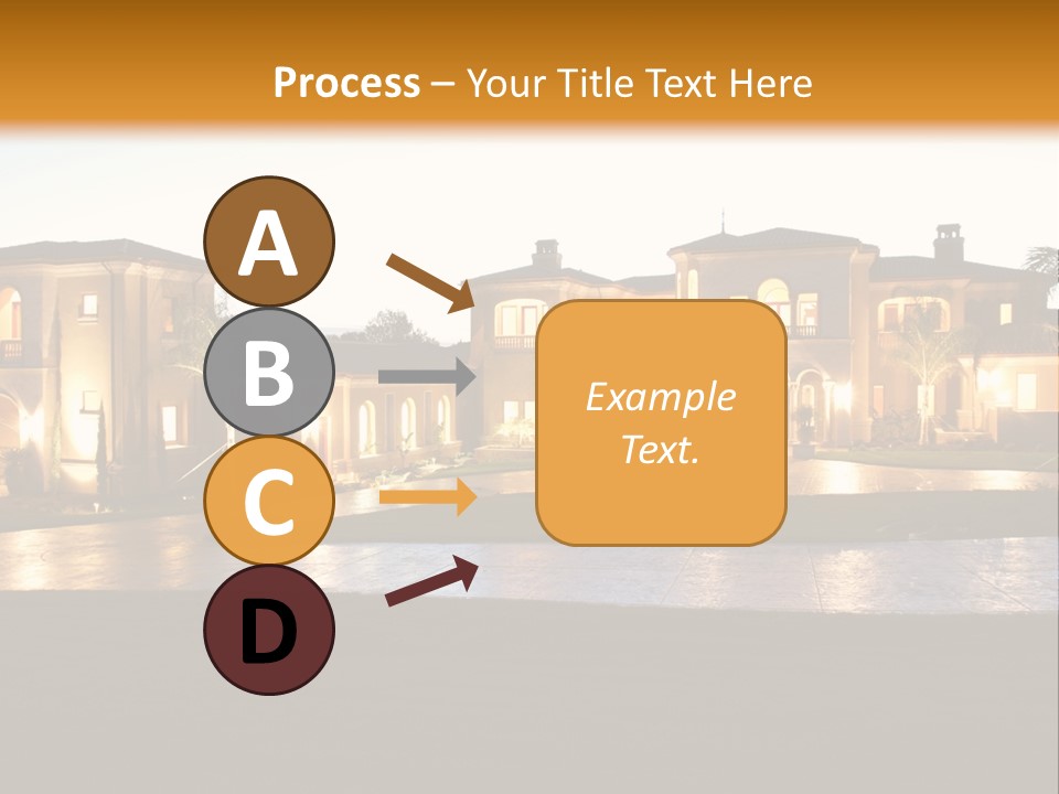 A Large House With A Fountain In Front Of It PowerPoint Template