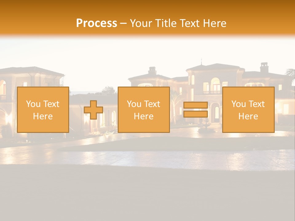A Large House With A Fountain In Front Of It PowerPoint Template