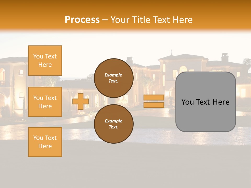 A Large House With A Fountain In Front Of It PowerPoint Template