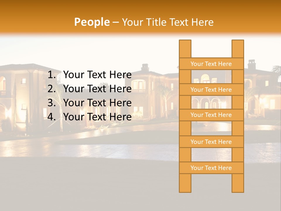 A Large House With A Fountain In Front Of It PowerPoint Template