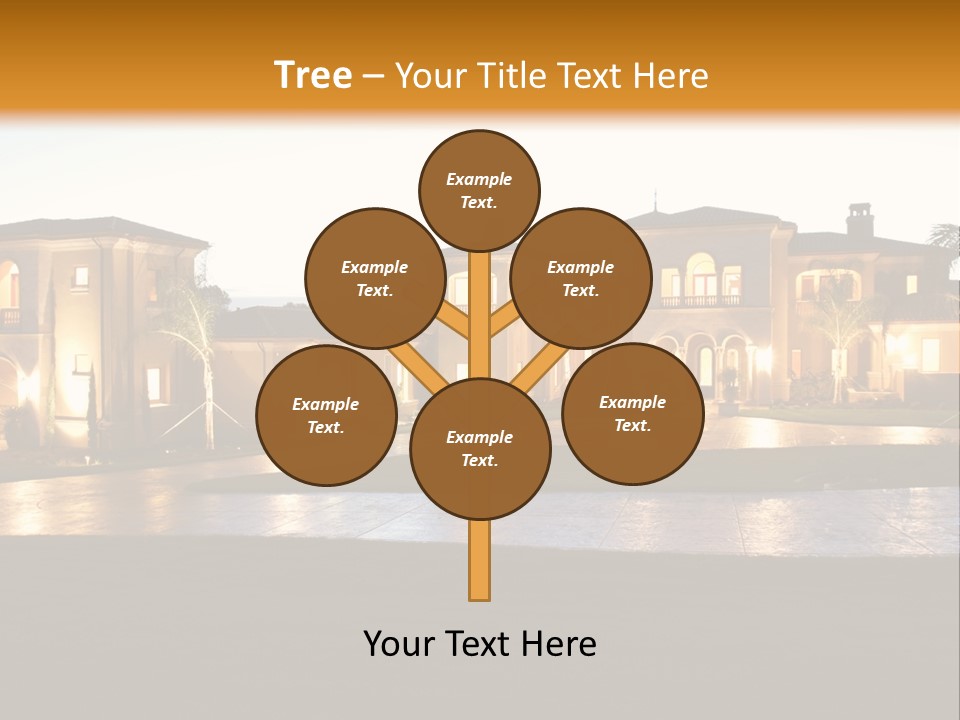 A Large House With A Fountain In Front Of It PowerPoint Template