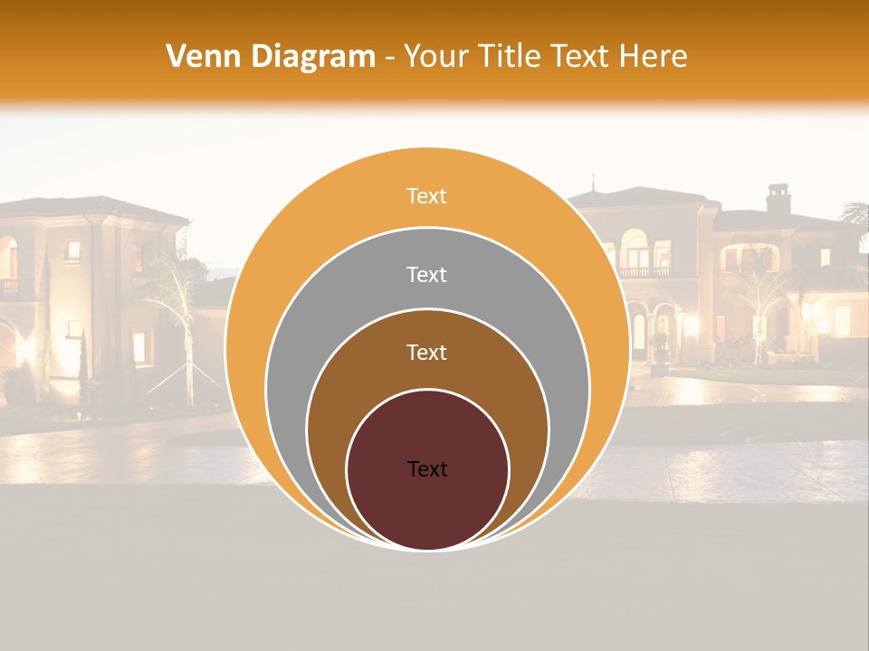 A Large House With A Fountain In Front Of It PowerPoint Template