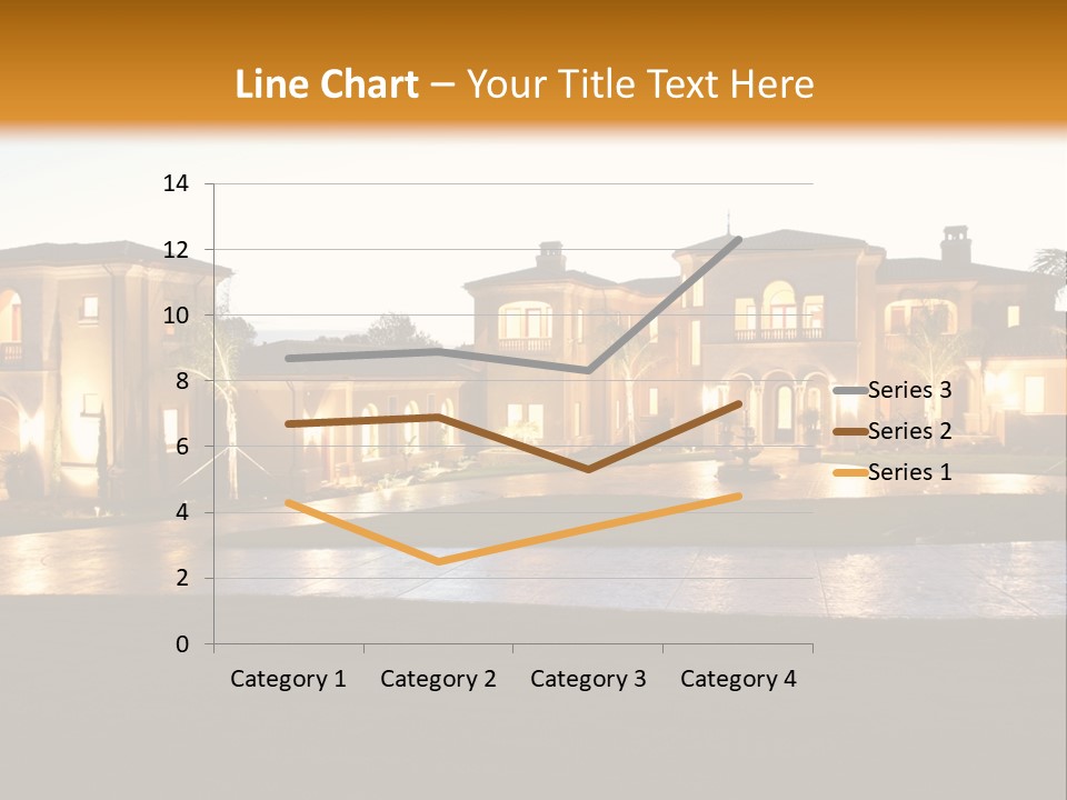 A Large House With A Fountain In Front Of It PowerPoint Template