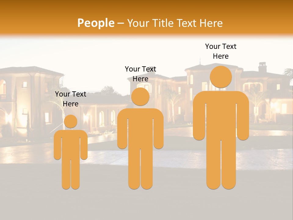 A Large House With A Fountain In Front Of It PowerPoint Template