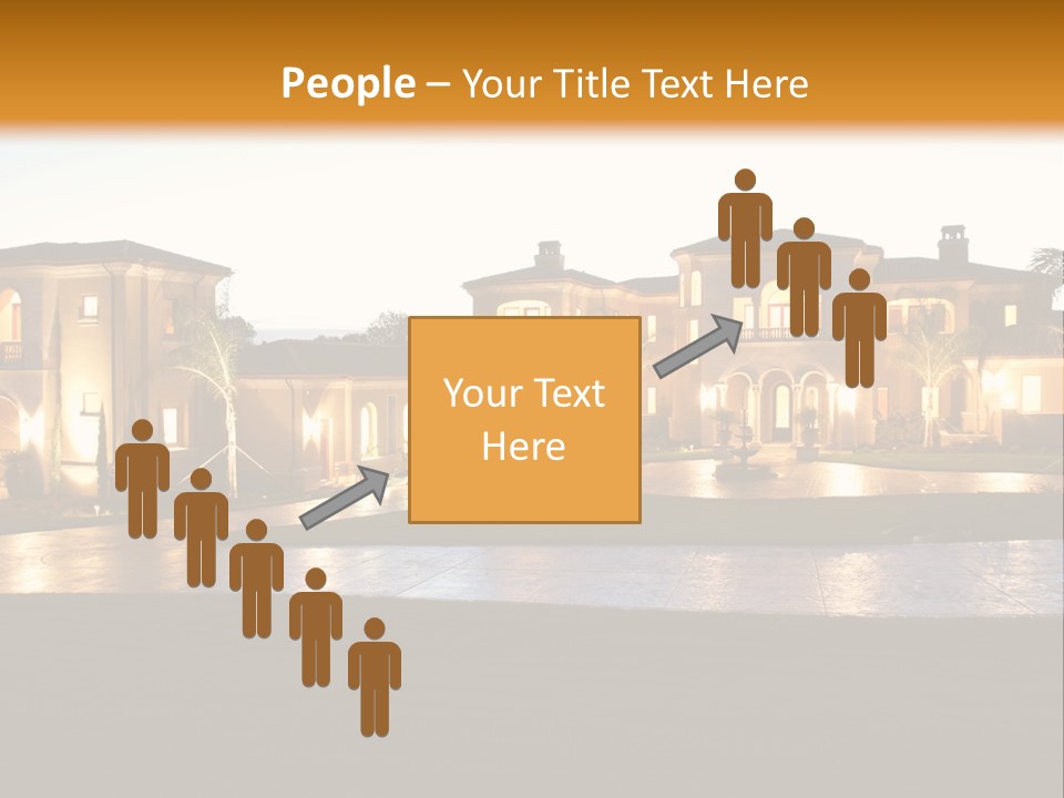 A Large House With A Fountain In Front Of It PowerPoint Template