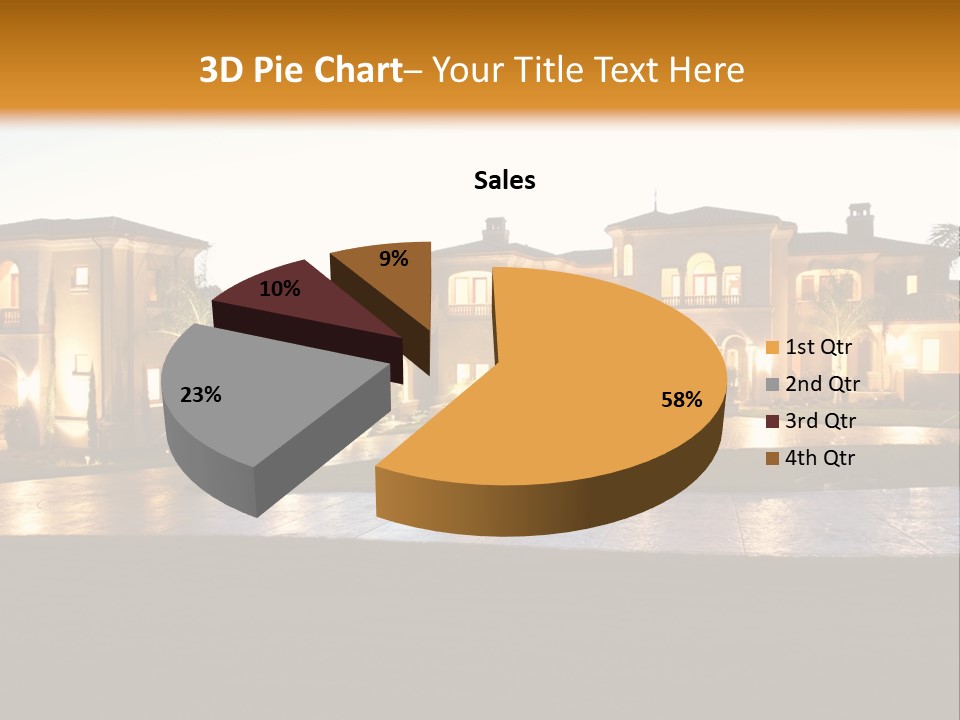 A Large House With A Fountain In Front Of It PowerPoint Template