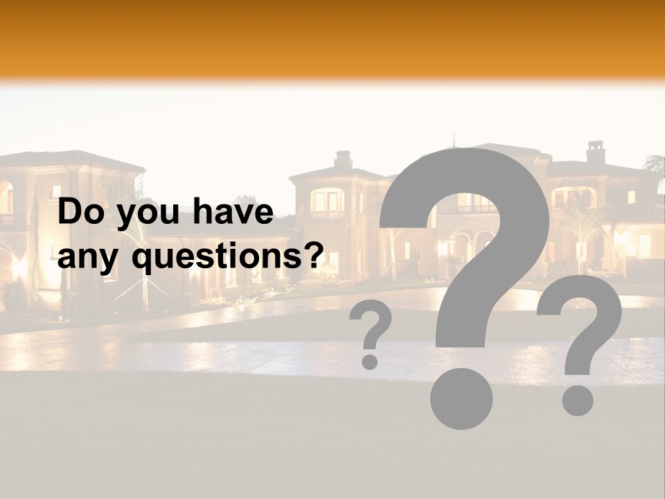 A Large House With A Fountain In Front Of It PowerPoint Template