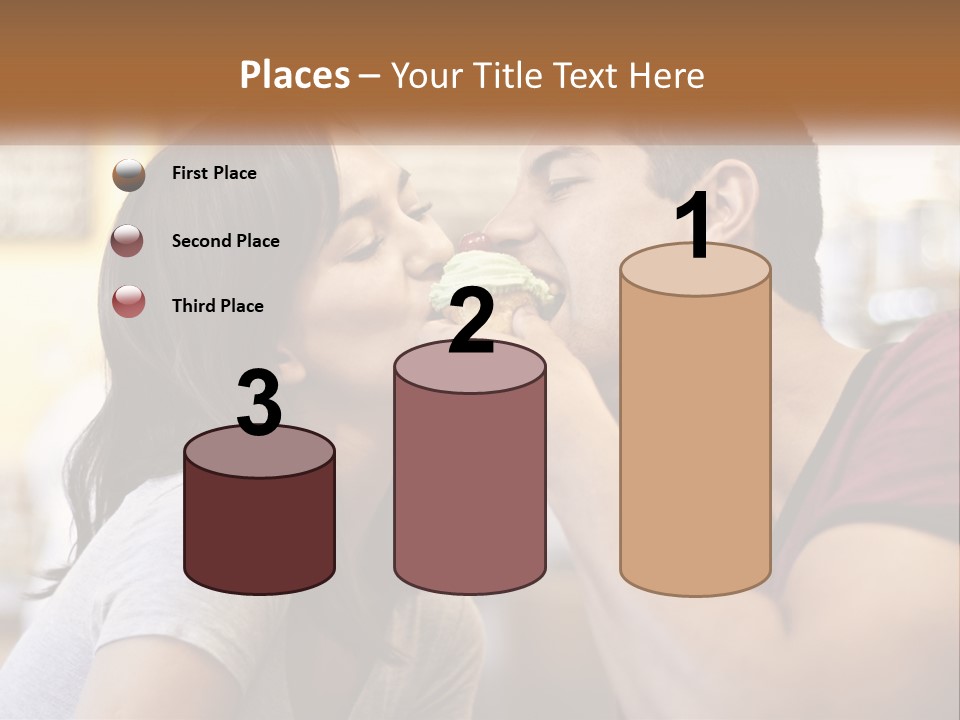 A Man And Woman Eating A Sandwich Together PowerPoint Template