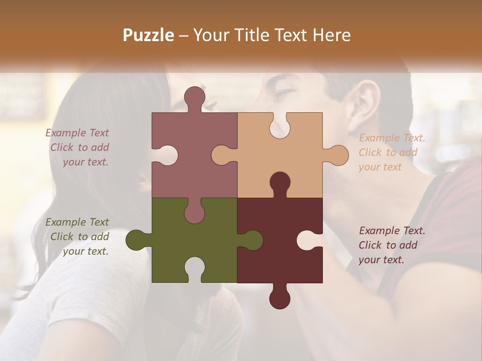 A Man And Woman Eating A Sandwich Together PowerPoint Template