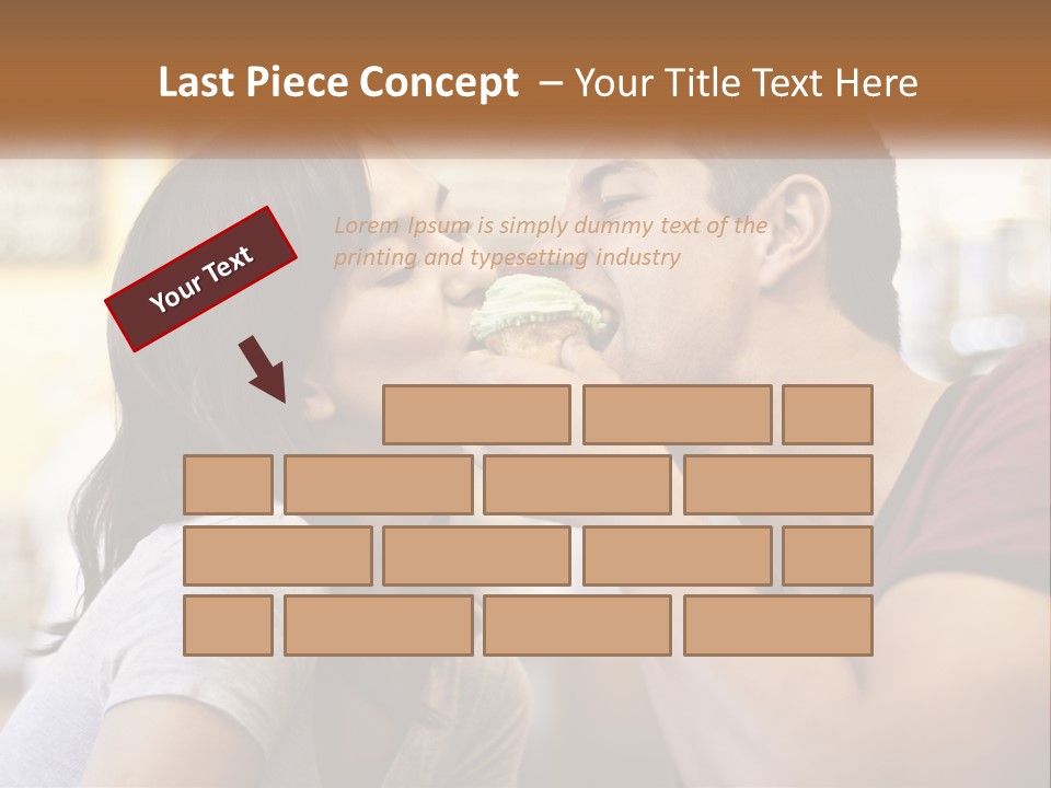 A Man And Woman Eating A Sandwich Together PowerPoint Template