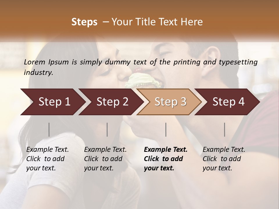 A Man And Woman Eating A Sandwich Together PowerPoint Template