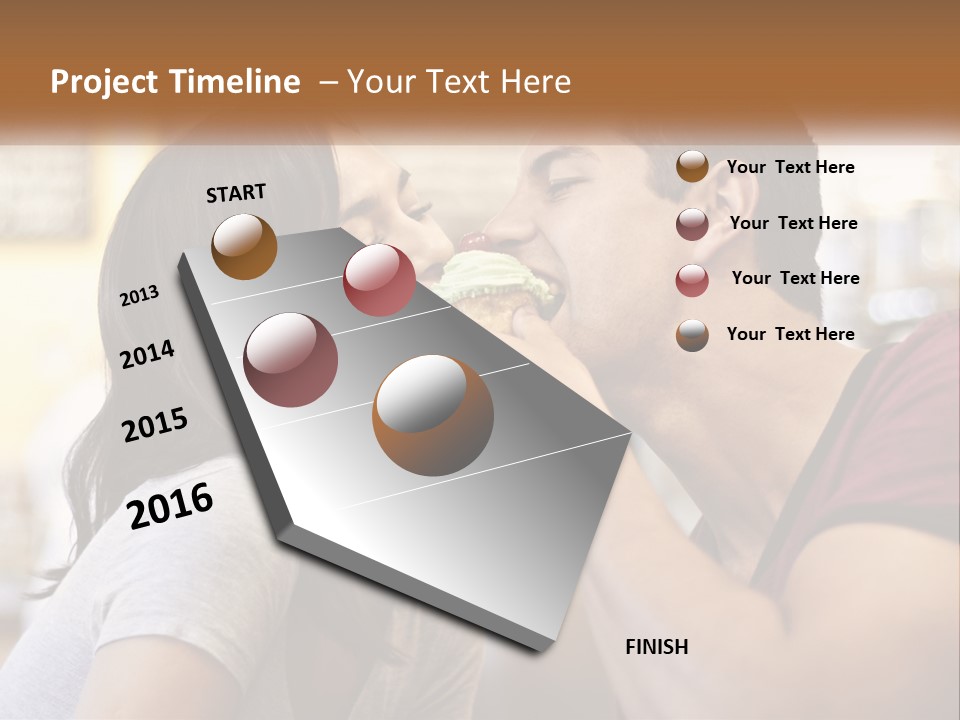 A Man And Woman Eating A Sandwich Together PowerPoint Template