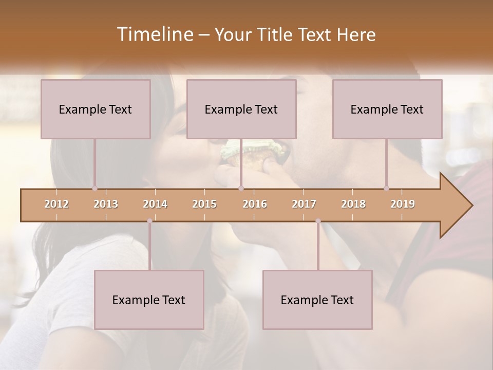 A Man And Woman Eating A Sandwich Together PowerPoint Template