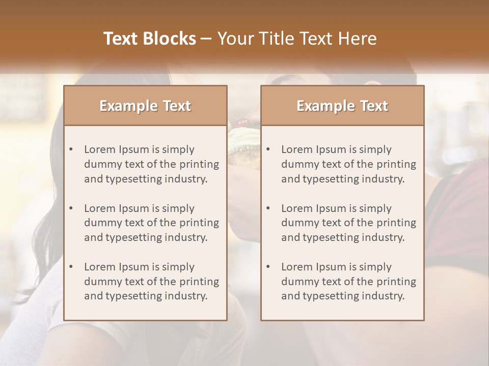 A Man And Woman Eating A Sandwich Together PowerPoint Template