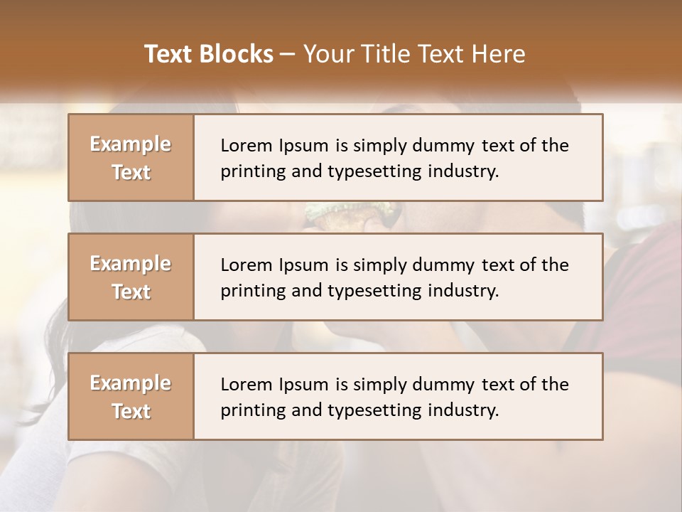 A Man And Woman Eating A Sandwich Together PowerPoint Template