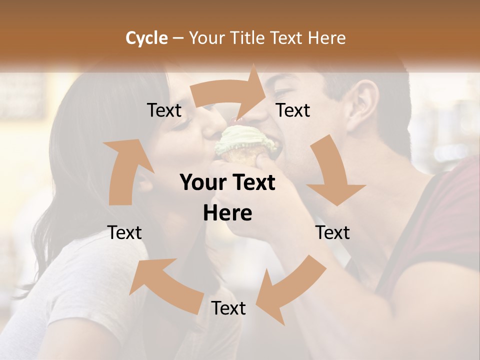 A Man And Woman Eating A Sandwich Together PowerPoint Template