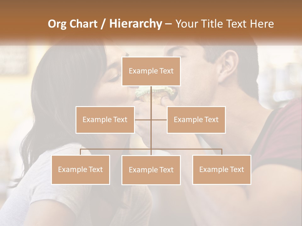 A Man And Woman Eating A Sandwich Together PowerPoint Template