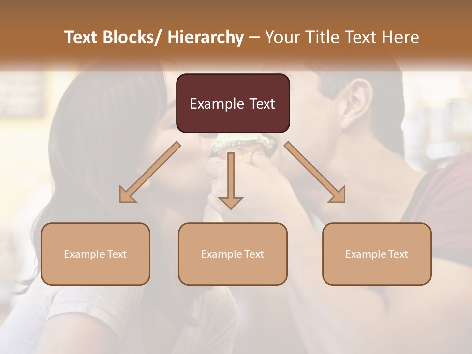 A Man And Woman Eating A Sandwich Together PowerPoint Template