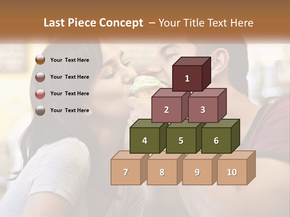 A Man And Woman Eating A Sandwich Together PowerPoint Template