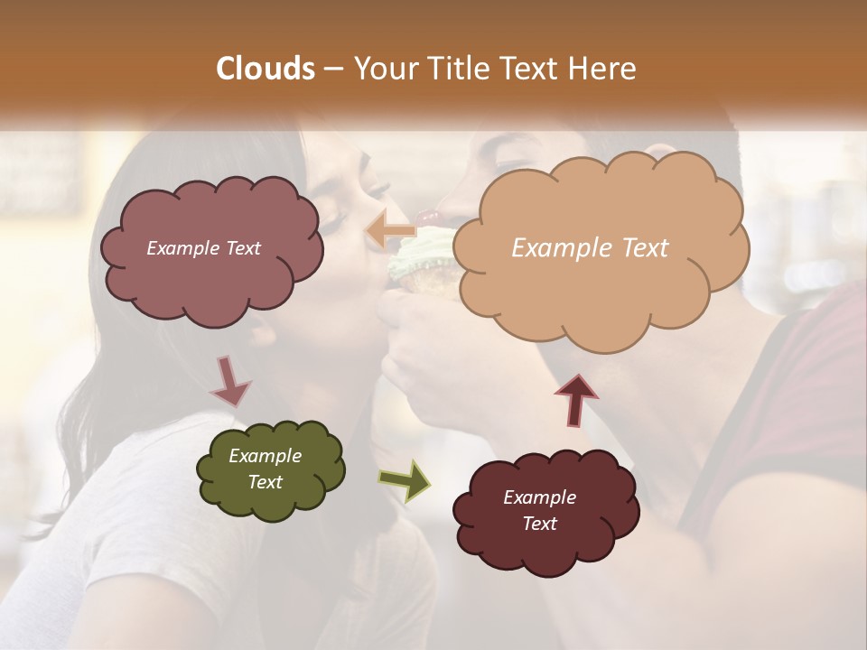 A Man And Woman Eating A Sandwich Together PowerPoint Template
