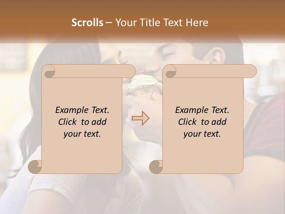 A Man And Woman Eating A Sandwich Together PowerPoint Template