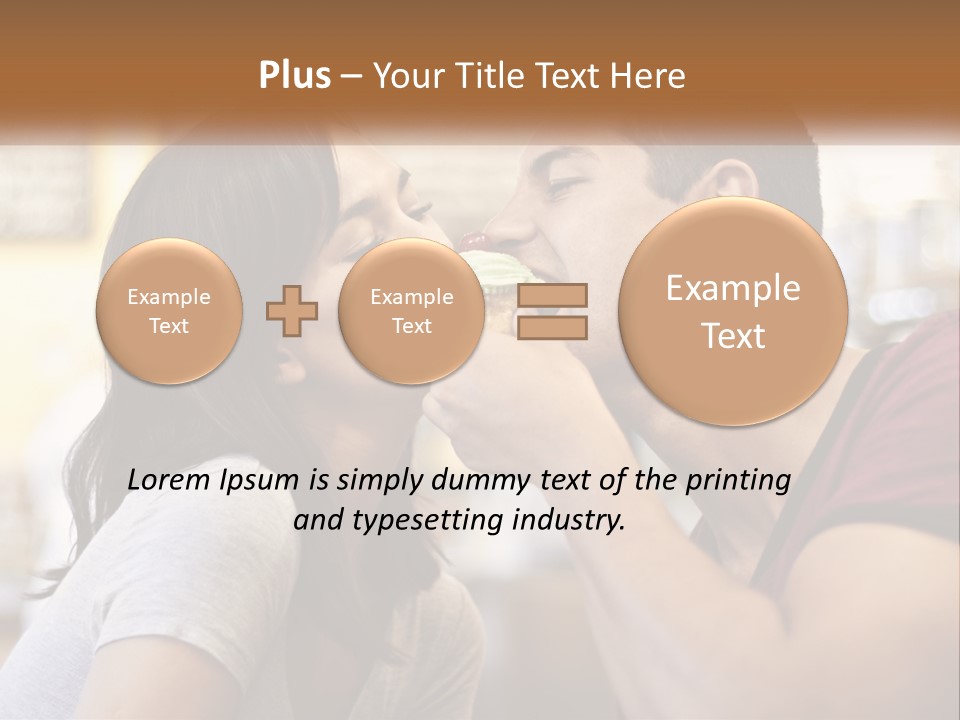A Man And Woman Eating A Sandwich Together PowerPoint Template
