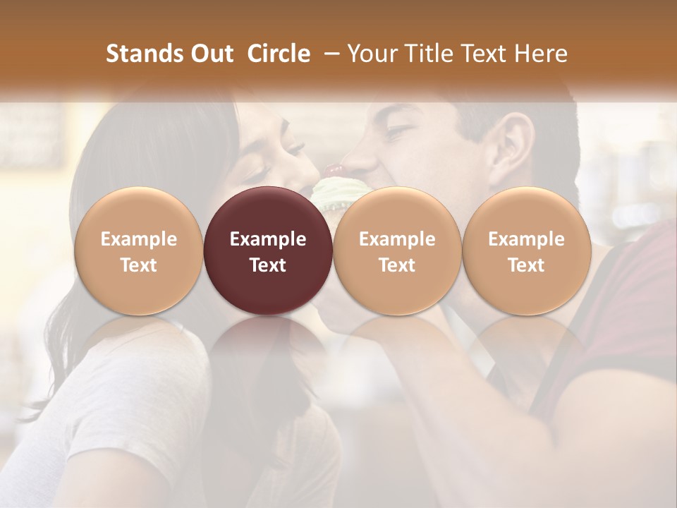 A Man And Woman Eating A Sandwich Together PowerPoint Template