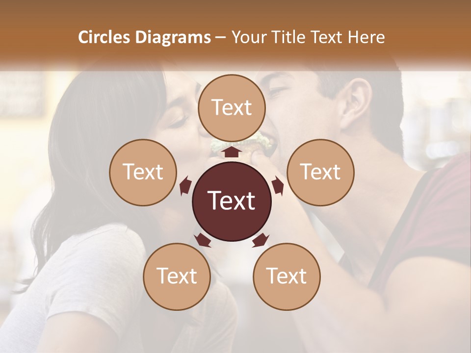 A Man And Woman Eating A Sandwich Together PowerPoint Template