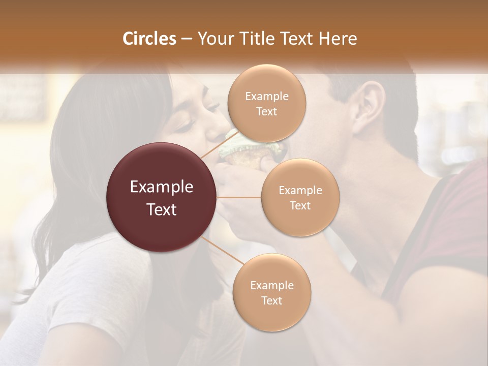 A Man And Woman Eating A Sandwich Together PowerPoint Template