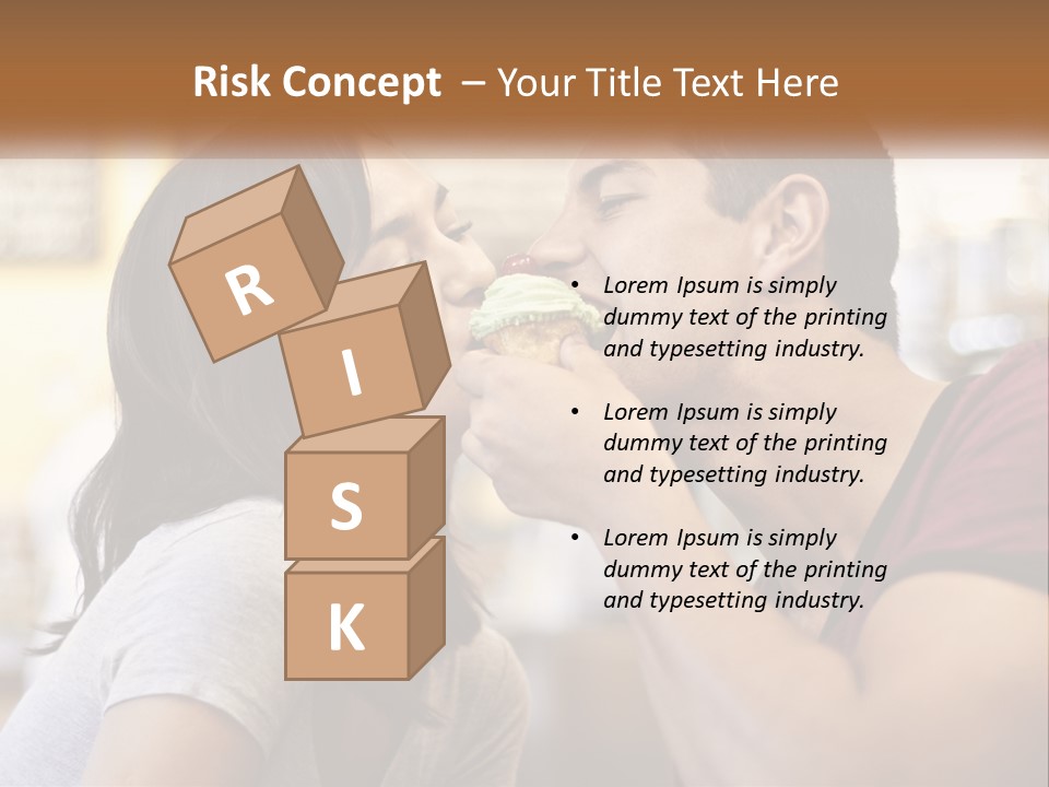 A Man And Woman Eating A Sandwich Together PowerPoint Template