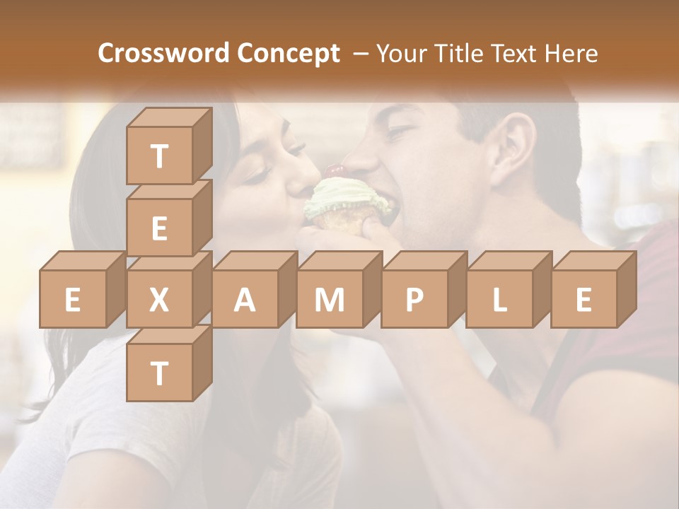 A Man And Woman Eating A Sandwich Together PowerPoint Template