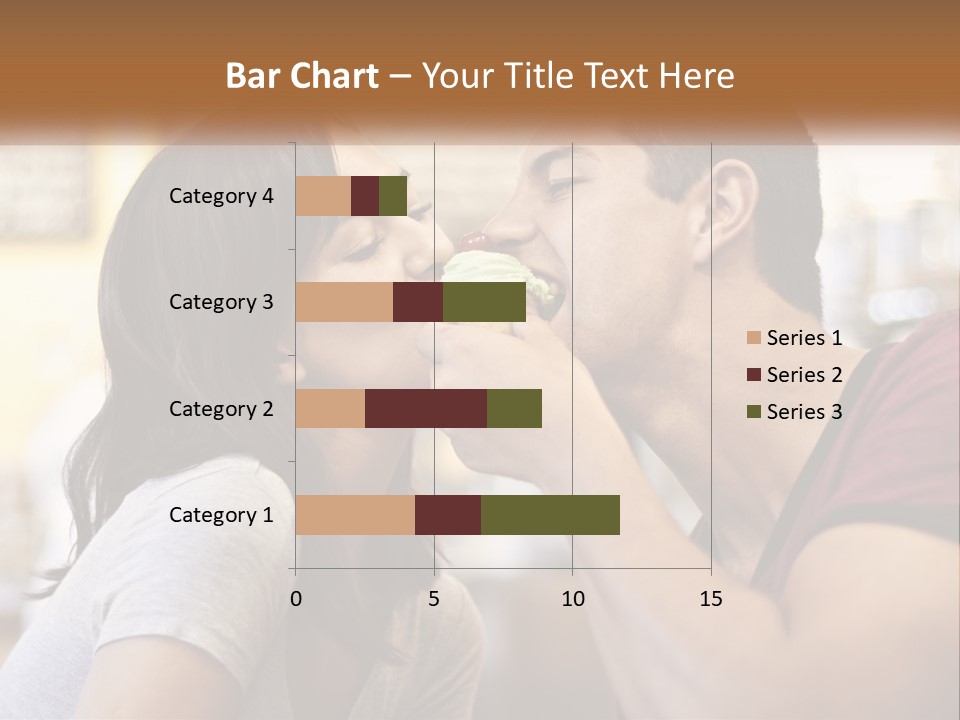 A Man And Woman Eating A Sandwich Together PowerPoint Template