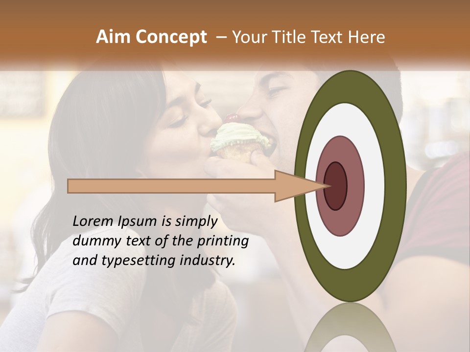 A Man And Woman Eating A Sandwich Together PowerPoint Template