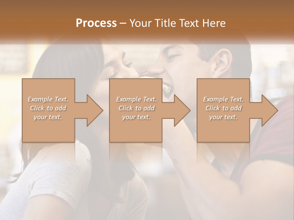 A Man And Woman Eating A Sandwich Together PowerPoint Template