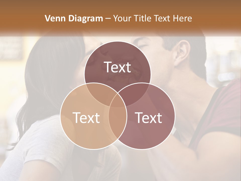 A Man And Woman Eating A Sandwich Together PowerPoint Template