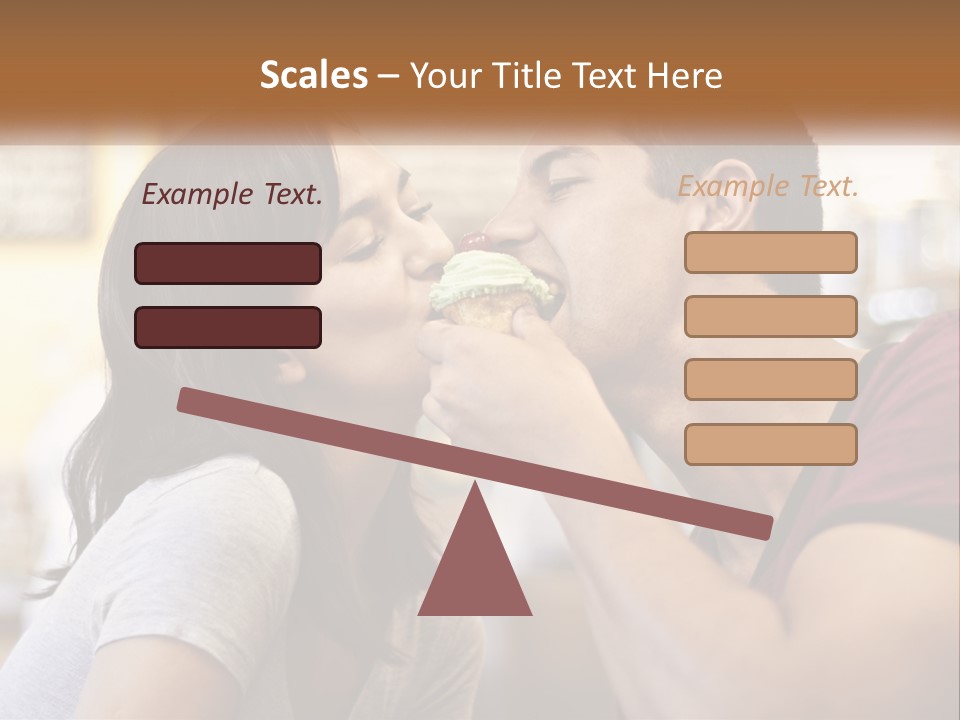 A Man And Woman Eating A Sandwich Together PowerPoint Template