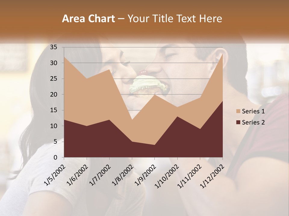 A Man And Woman Eating A Sandwich Together PowerPoint Template