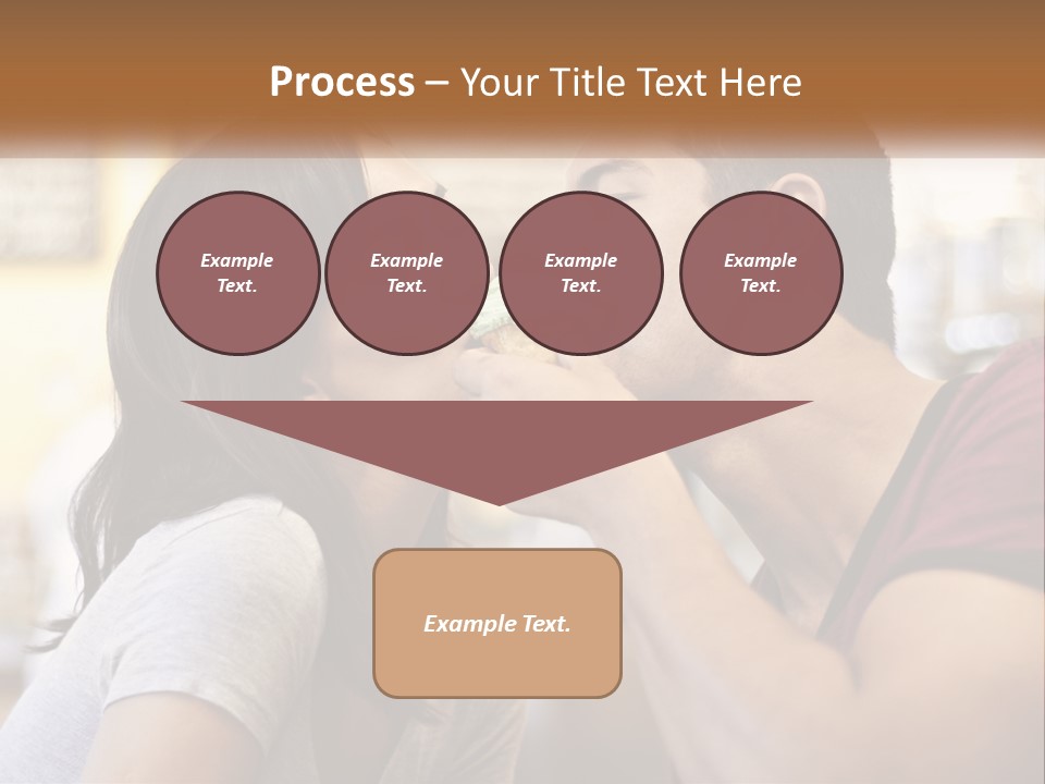 A Man And Woman Eating A Sandwich Together PowerPoint Template