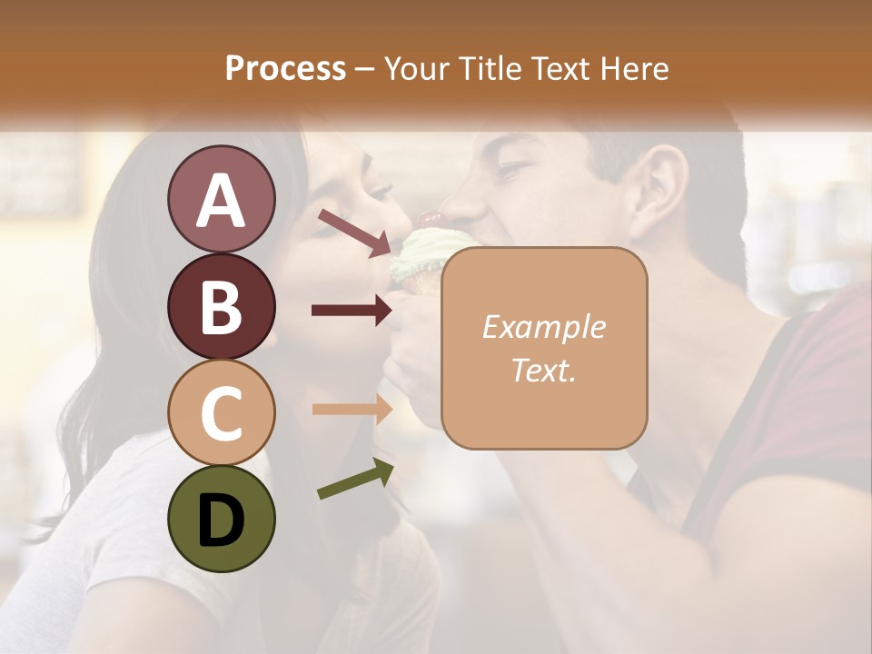 A Man And Woman Eating A Sandwich Together PowerPoint Template